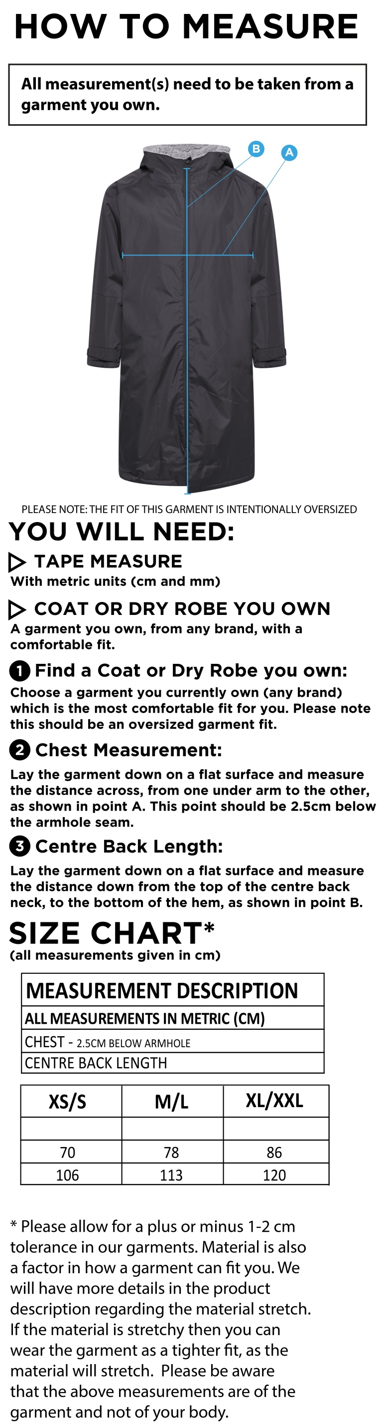 FLEECE ROBE - Size Guide